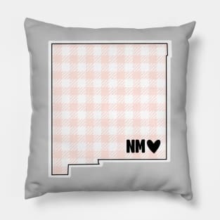 USA States: New Mexico (pink plaid) Pillow