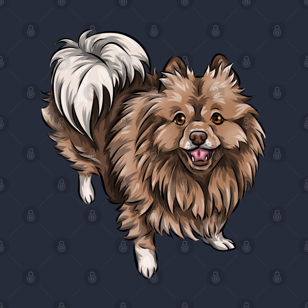 Cute German Spitz Mittel by Shirin Illustration