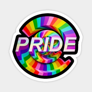 PRIDE word twisted in colorful rainbow flag LGBTQ Magnet