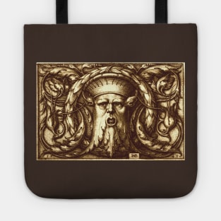 Green Man Renaissance Engraving Sepia Tote