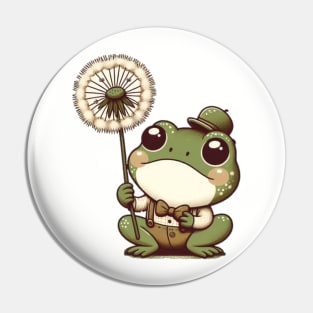 Dandelion Frog Pin