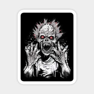 scary monstrum with red eyes, halloween design Magnet