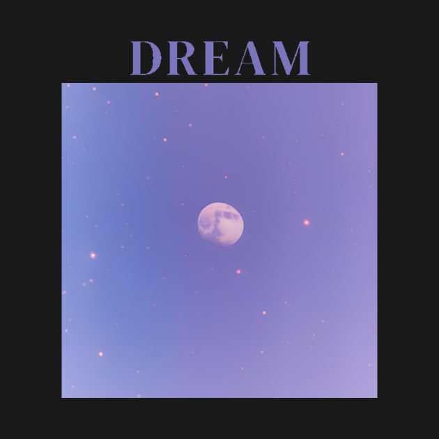 "Lunar Dreamscape - Mystical Moonlit Sky, Aesthetic 'Dream' T-shirt, Tranquil and Inspiring Unisex Tee, Celestial Beauty in Purple and Blue Gradient" by OpticalShirts