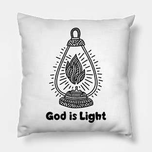 God is light. Doodle illustration. Pillow