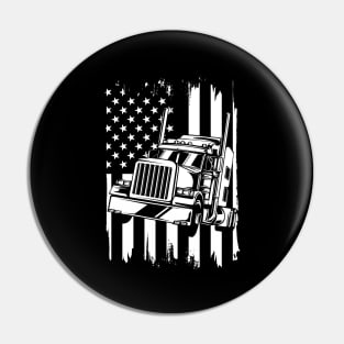 Trucker Driver - American Flag Pin