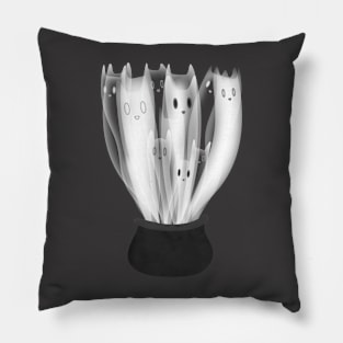 Cat ghost cauldron Pillow