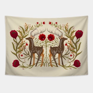 Two Stags Protecting The Dark Forest Gate Tapestry