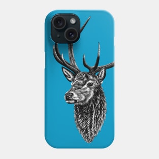 Red deer stag - ink illustration Phone Case