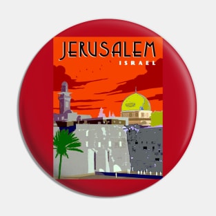 Jerusalem Israel Western Wall with The Dome Tourism Print Pin