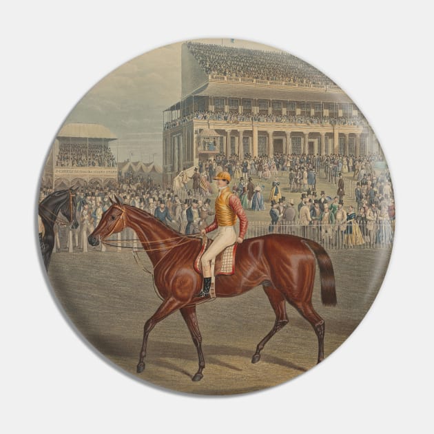 Racing - The Derby, 1847 - Cossack, Winner, the Property of T. H. Pedley Esq. Ridden by S. Templeman by Charles Hunt Pin by Classic Art Stall