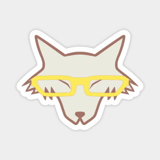 Wolf With Glasses Magnet