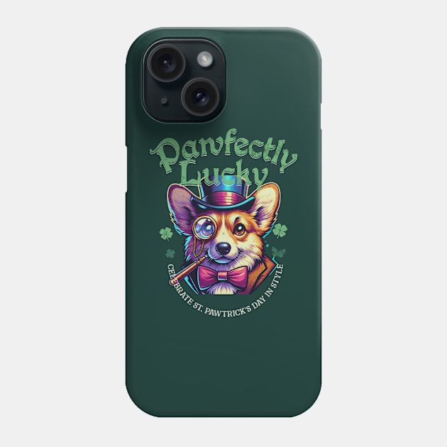 Pawfectly Lucky, Dog, Monocle Phone Case by CloudEagleson