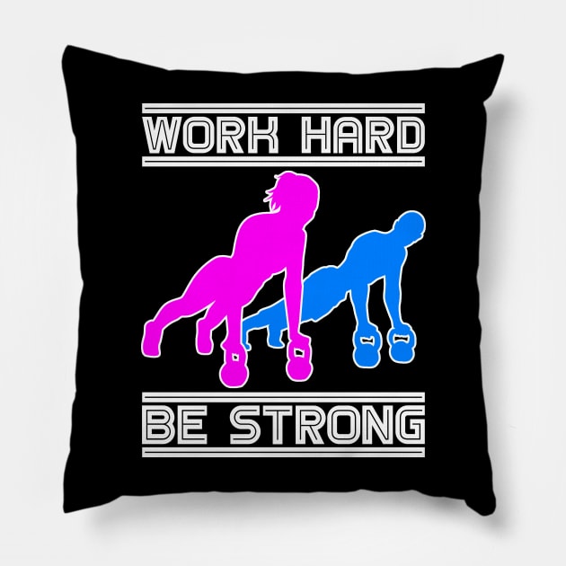 Funny Workout Quote, Gym Fitness Training Lovers Pillow by AS Shirts