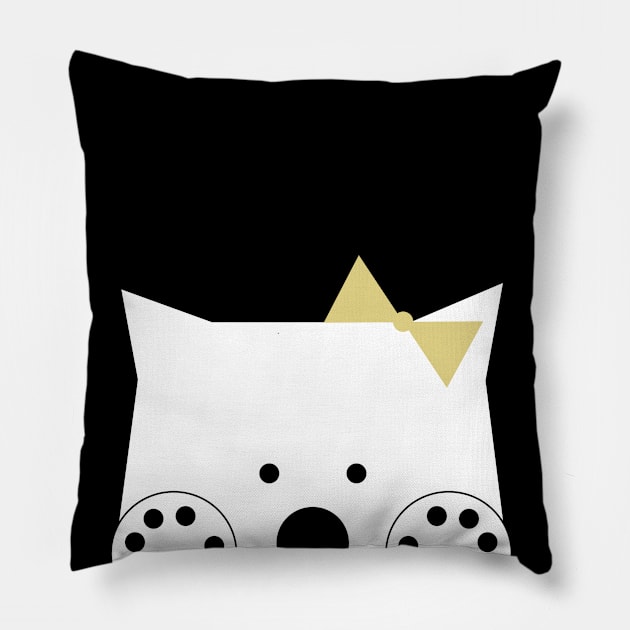 Peek-a-Boo Bear with Gold Bow Pillow by ABKS