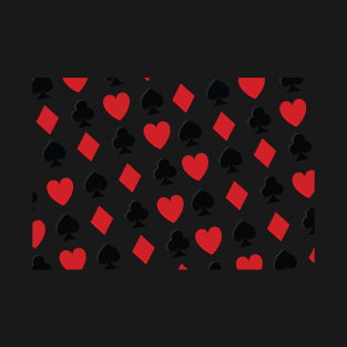 Playing Card Suits, Heart, Diamond, Spade, Jack Pattern Vector Artwork T-Shirt