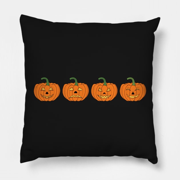 Halloween Scary Evil Pumpkin Pillow by ChicGraphix