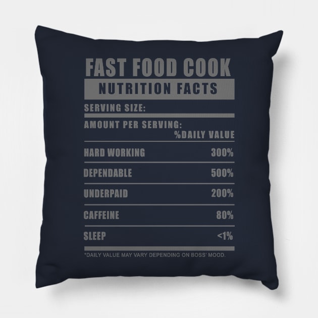 Fast Food Cook Underpaid Humor Pillow by LaarniGallery