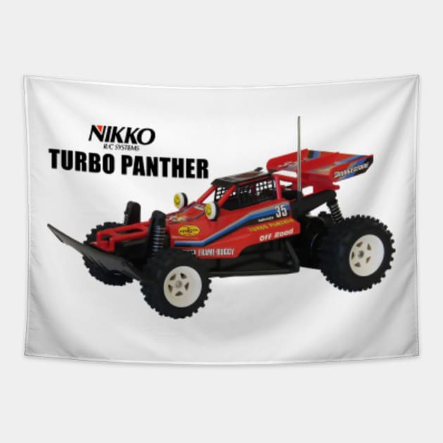 TURBO PANTHER Vintage RC Buggy 80s Tapestry by Nostalgia-RC