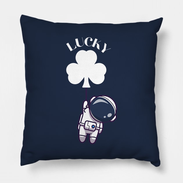 ST Patricks Day Lucky Charms Shamrock Clover Irish To The Moon Pillow by Sarcastic Merch