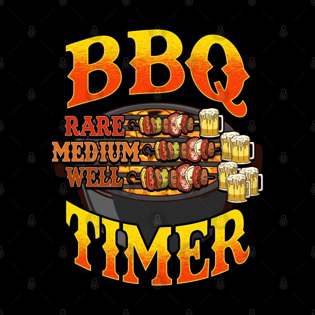 BBQ Timer Grilling Grill Master Beer Drinking Humor Dad by E