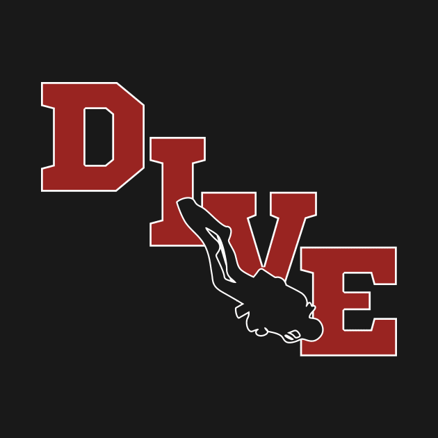 Dive Diving Red Underwater Sea Diver Gift by JeZeDe