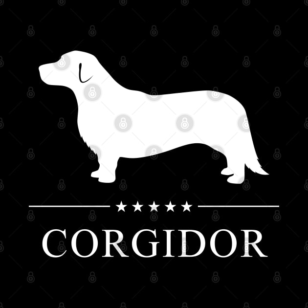 Corgidor Dog White Silhouette by millersye