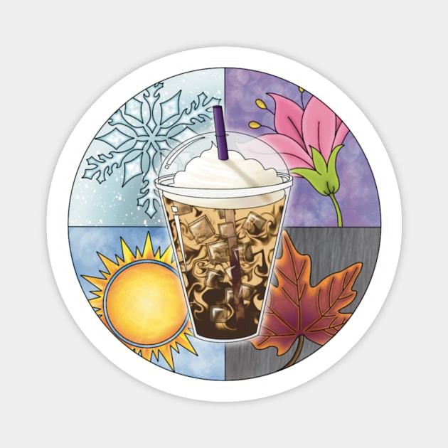 Iced Coffee For All Seasons Magnet by TheEmeraldOwl_byKaitlyn