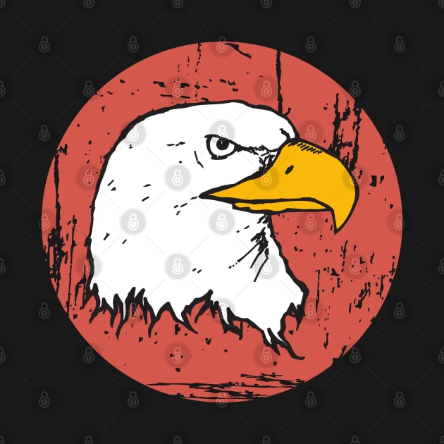 AMERICAN EAGLE ON RED CIRCLE by KutieKoot T's