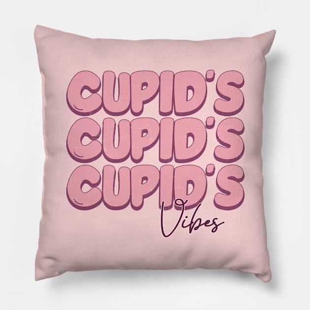 Cupids Vibes Valentines Day Pillow by Pop Cult Store