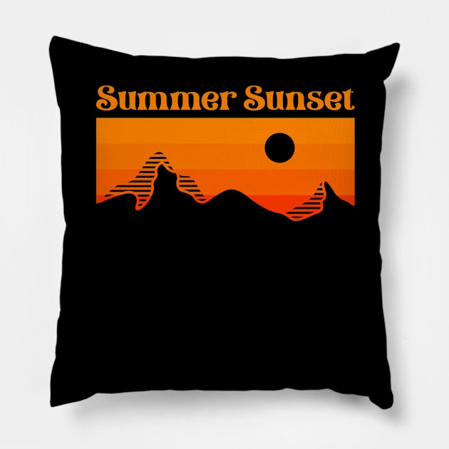 Summer Sunset Pillow by VEKTORKITA