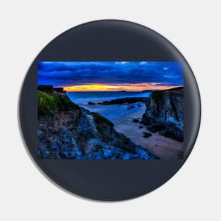 Hayle Beach Godrevy Lighthouse Sunset Pin