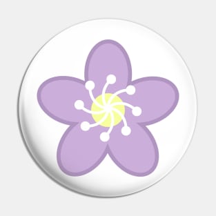 Purple Flower Blossom - White Pin