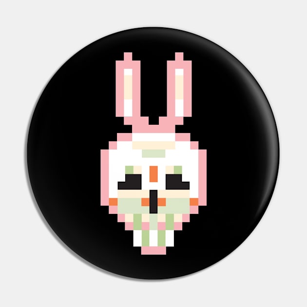 Pink Pixel Rabbit Pin by Enickma