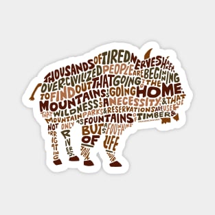 Go to the Mountains Bison Magnet