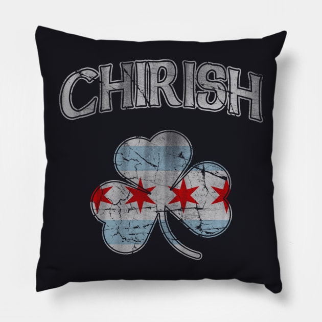 Chirish Chicago Flag Shamrock Pillow by E