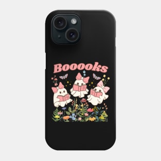 Cute Wildflower Ghosts Reading Books Phone Case