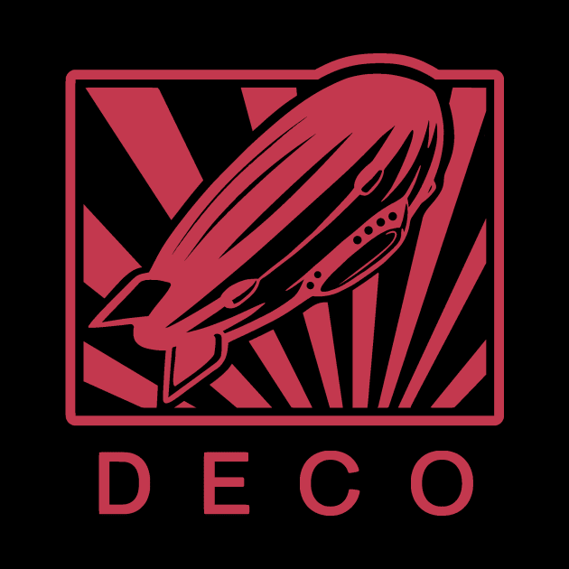 Art Deco Style zeppelin. Minimal, stylized, vintage design. by croquis design