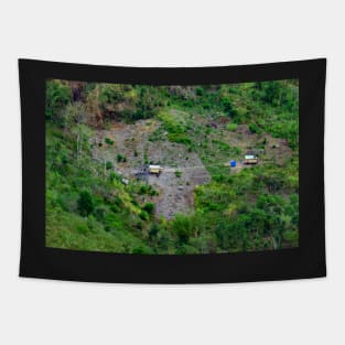 hillside hut Tapestry