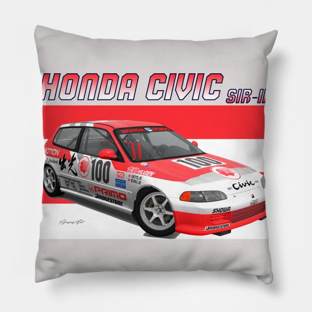 Honda Civic SiR-II Pillow by PjesusArt