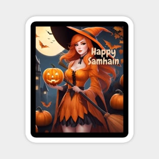 Happy Samhain Witch Magnet