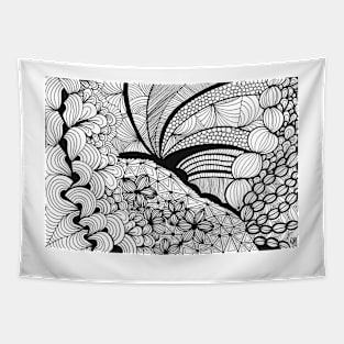 Pattern black and white inspired by zentangle Tapestry