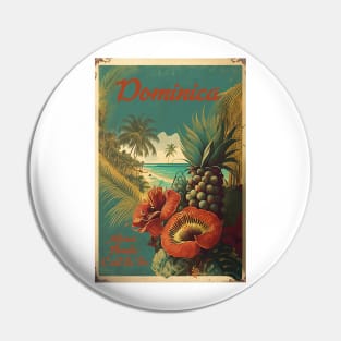 Dominica Vintage Travel Art Poster Pin