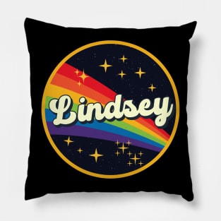 Lindsey // Rainbow In Space Vintage Style Pillow