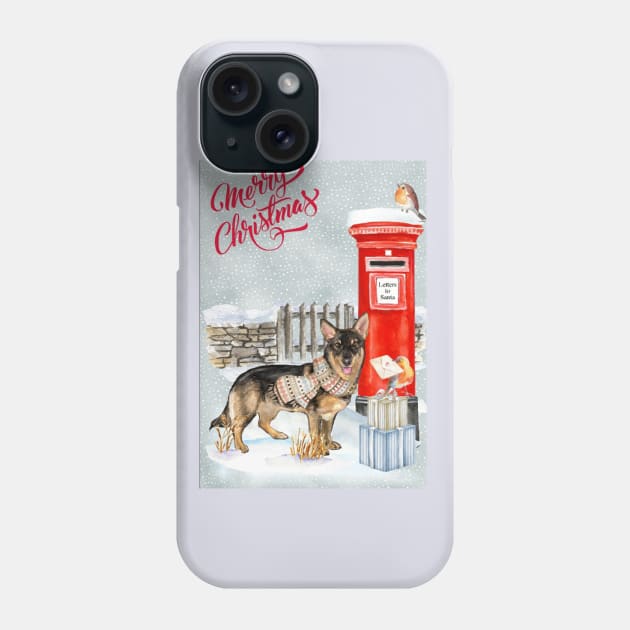 Swedish Vallhund Dog Merry Christmas Santa Dog Phone Case by Puppy Eyes