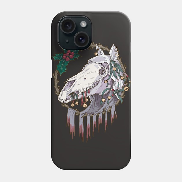 Mari Lwyd Winter Ghost Horse Phone Case by yaylemons