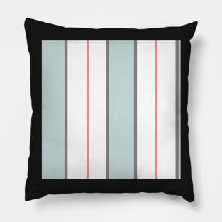 Pattern of white and pastel blue vertical regency stripes Pillow