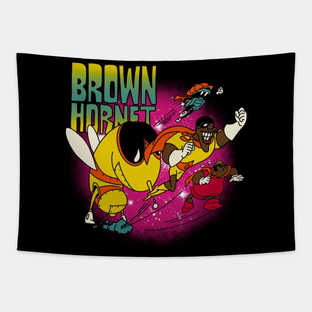 Brown hornet Tapestry by Polaroid Popculture