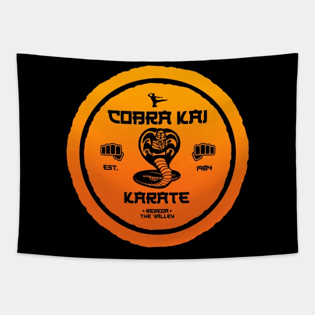 Cobra Kai Badass Dojo Sunset Tapestry by thewizardlouis