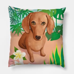 Red Haired Dachshund Pillow