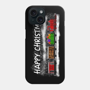 Christmas 2020 Steam Train Locomotive and Wagons Snow Phone Case